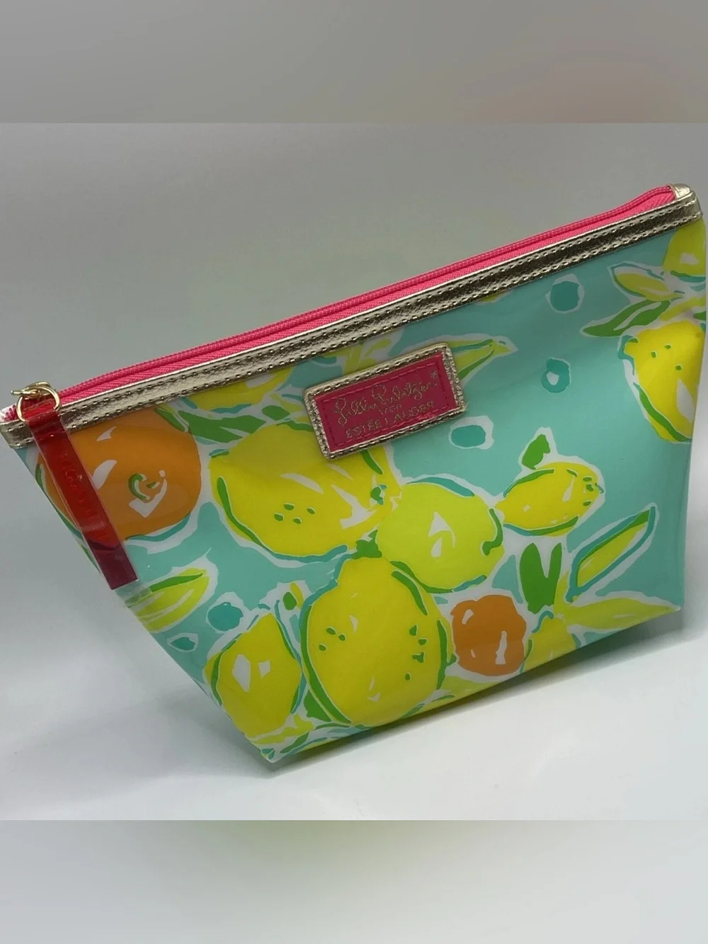 Lilly Pulitzer for Estée Lauder Citrus Print Cosmetic Bag, EUC